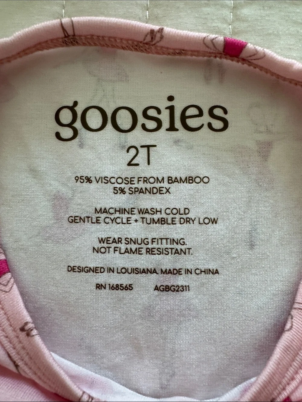 Goosies Pink Ballerina Print Kids Pajama Set